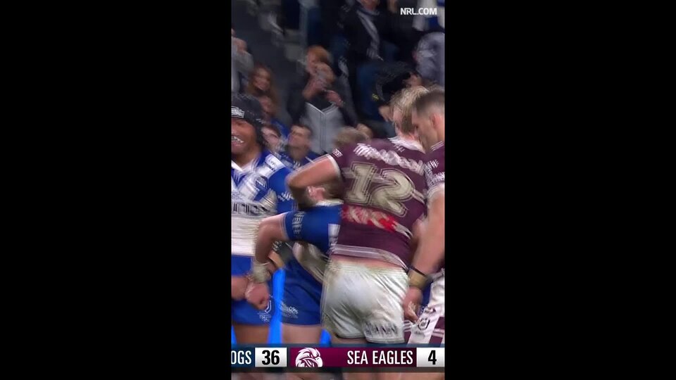 Samuel Hughes Tries in Canterbury-Bankstown Bulldogs vs Manly-Warringah Sea Eagles