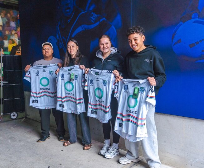 Students representing Warriors at Indigenous Youth Summit