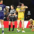 Parramatta players, pictured here celebrating after their win over the Warriors.