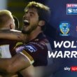 Rugby League - Betfred Super League Round 21 - Warrington Wolves v Wigan Warriors - Halliwell Jones Stadium, Warrington, England - Zach Eckersley of Wigan celebrating his try