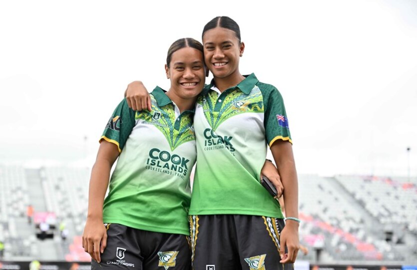 Chantay Kiria-Ratu and her sister Anne-Marie during the 2023 Pacific Championships.