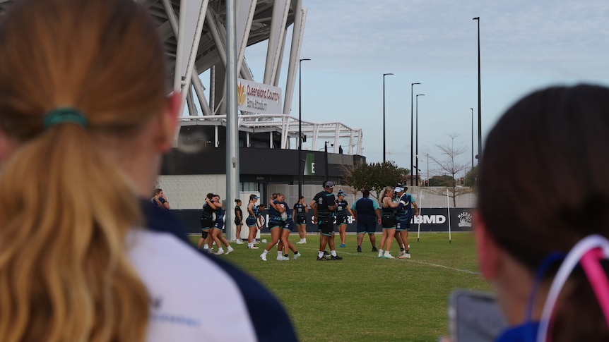 Cowboys women practice on their training paddock outdoors.