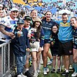 Titans players Jess Elliston, Georgia Hale and Niall Williams-Guthrie and crew.