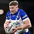 Max King of the Bulldogs running with the NRL ball