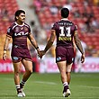 Broncos and Cook Islands forwards Brendan Piakura and Xavier Willison.