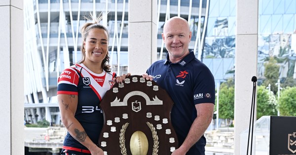 Roosters celebrate NRLW Minor Premiership receiving inaugural Nellie Doherty Shield