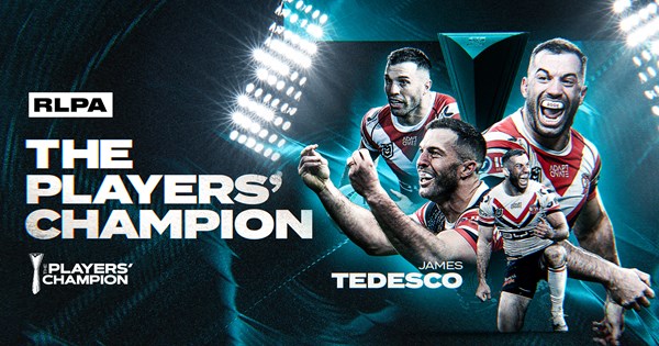 James Tedesco wins fourth Players' Champion award
