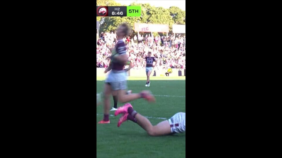 Tom Trbojevic Tries in Manly-Warringah Sea Eagles vs Dolphins