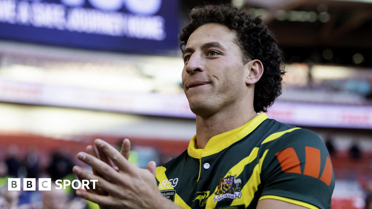 Mark Nawaqanitawase pushes past Jamie Humphries of the Rabbitohs to score in the corner for Roosters in the NRL derby of round 27.