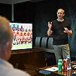 NRL CEO Andrew Abdo addresses the PNG Chiefs board.