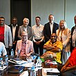 PNG PM James Marape and Australian High Commissioner Ewen McDonald with NRL CEO Andrew Abdo and the PNG NRL Franchise Board.