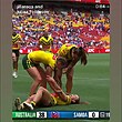 Matildas star Sam Kerr shared a clip of Julia Robinson's spectacular try to her 1.7 million Instagram followers.