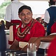 Jason Taumalolo during the Tongan team's meeting with meeting with King Tupou VI.