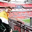 Kangaroos hooker Harry Grant gets an early look at Wembley ahead of the first Test.