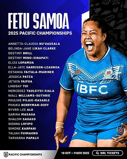 Stars pledge allegiance to Fetu Samoa for Pacific Championships campaign