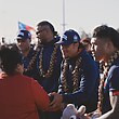 Four of the best: Spencer Leniu, Stephen Crichton, Jarome Luai and Brian To'o at Samoa's Sydney fan day.