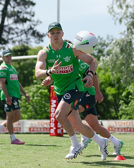 Jayden Brailey training with the Raiders.