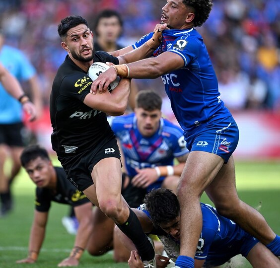 Dylan Brown in action in the final against Samoa.