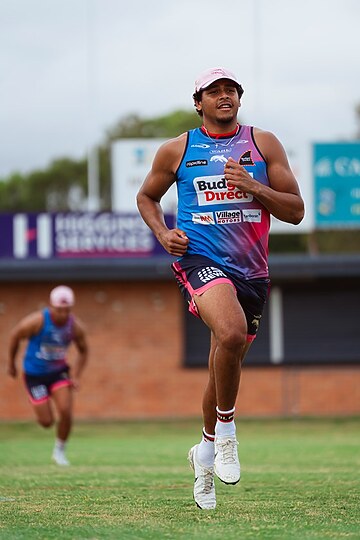 Selwyn Cobbo at Dolphins pre-season training.