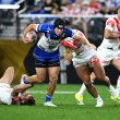 Matt Burton ran the ball 15 times in Vegas, while halves partner Lachlan Galvin had 22 runs in an indication of how the Bulldogs pair are going to play this year.