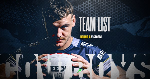 Cowboys NRL team list: Round 4 v Storm