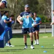 New Gold Coast head coach Josh Hannay lays down the law at training.