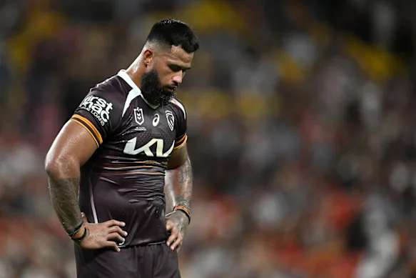 Defeat cut deep for Broncos prop Payne Haas on Friday night.