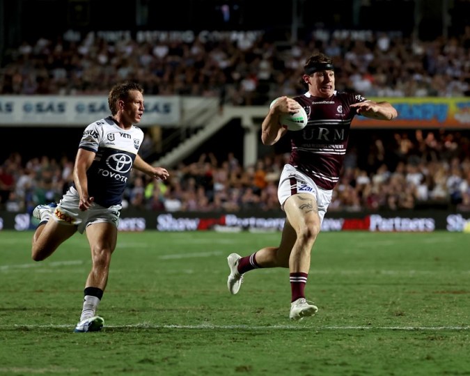 'Bully' scored one of his team's seven tries against the Cowboys at 4 Pines Park in 2025