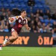 Destiny Mino-Sinapati with the ball for Queensland on debut.
