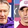Craig Bellamy speak to the media and Billy Slater during a press conference.