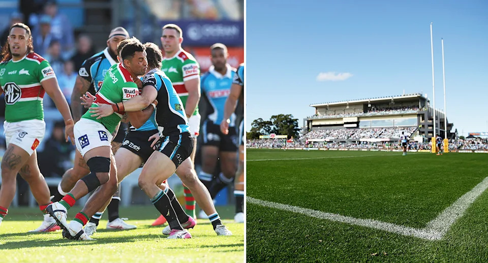 Rabbitohs and Sharks players in the NRL