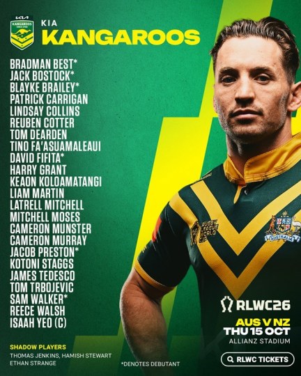 Mitchell Barnett overlooked for Kangaroos' World Cup campaign