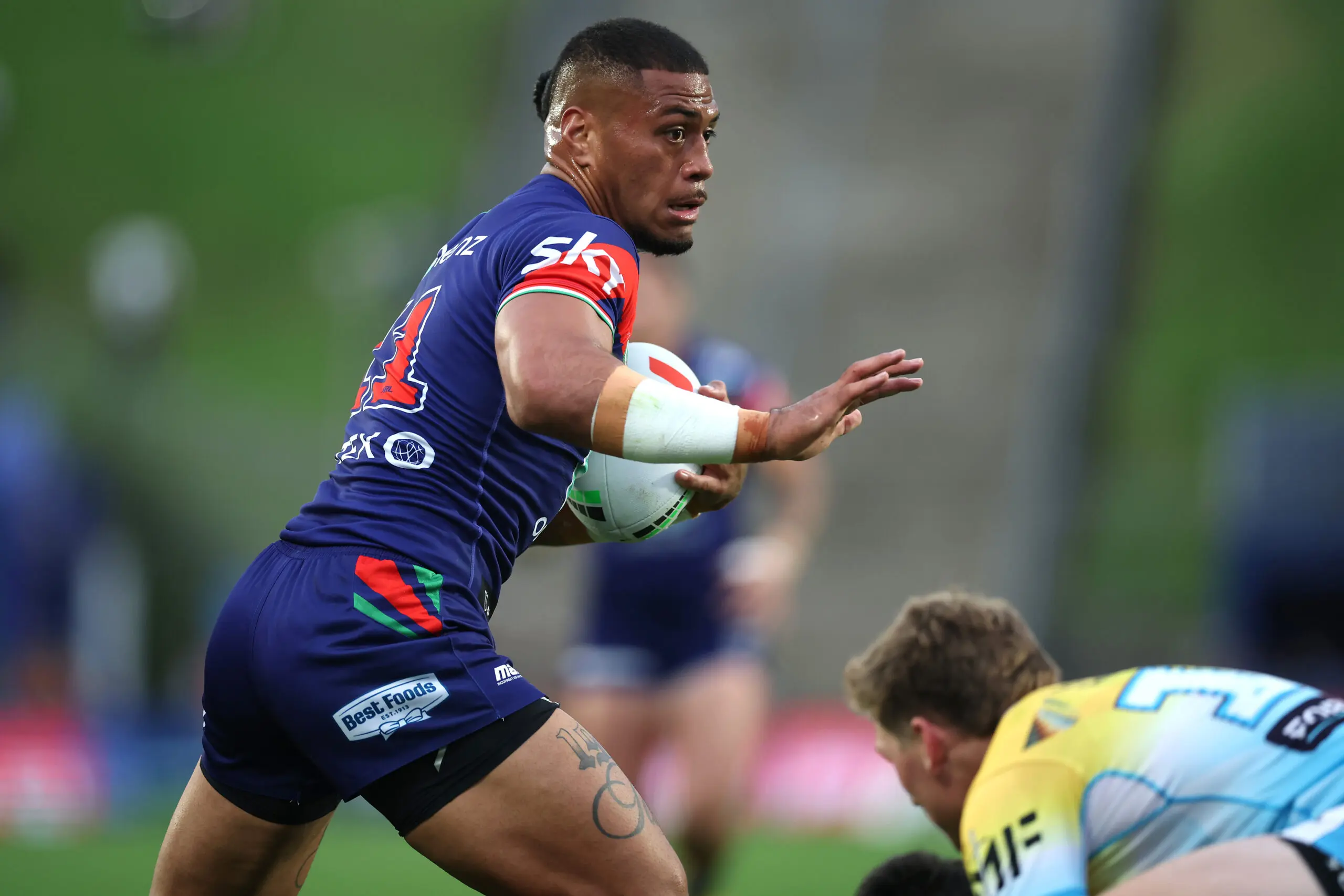 AUCKLAND, NEW ZEALAND - APRIL 18: Leka Halasima of the Warriors during the round seven NRL match between New Zealand Warriors and Gold Coast Titans at Go Media Stadium, on April 18, 2026, in Auckland, New Zealand. (Photo by Phil Walter/Getty Images)