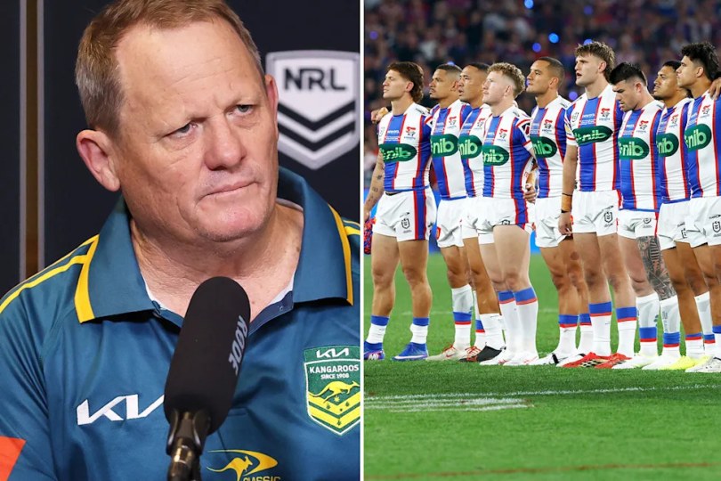 Pictured right are Newcastle Knights stars Kalyn Ponga and Dane Gagai, who have both been picked in New Zealand's League World Cup squad after switching from Australia.