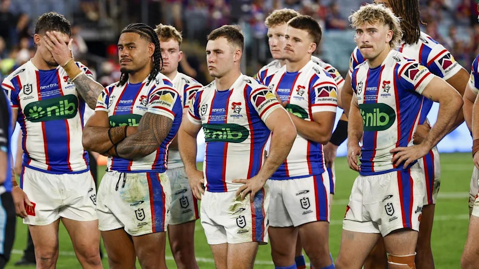 Disappointed Newcastle players.